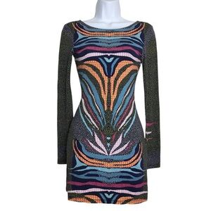 Mara Hoffman Scoop Back Mini Dress XS Phoenix Print Long Sleeve